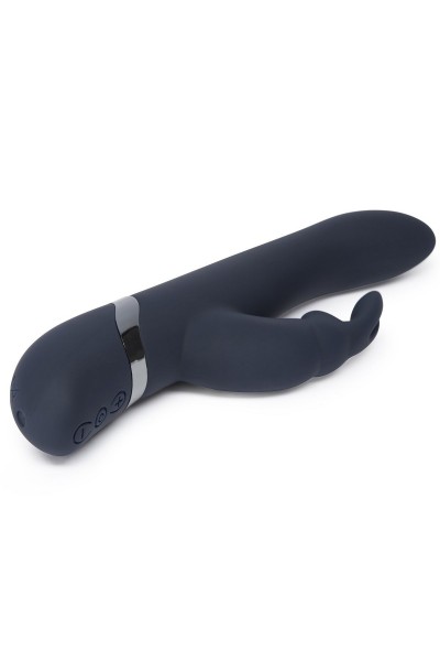 Тёмно-синий вибратор Oh My USB Rechargeable Rabbit Vibrator - 25,4 см.