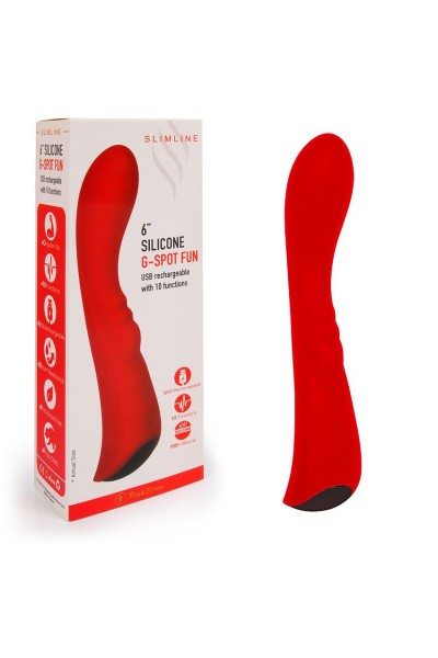 Красный вибромассажер 6  Silicone G-Spot Fun - 19,1 см.