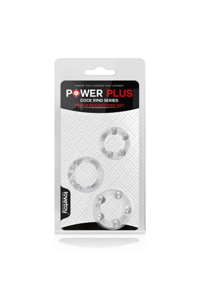 Набор из 3 прозрачных эрекционных колец Power Plus