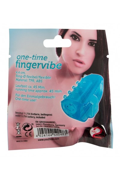 Голубая насадка на палец с вибрацией One-time Finger Vibrator