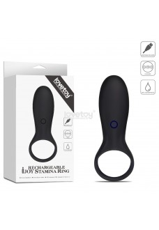 Черное эрекционное виброкольцо IJOY Rechargeable Stamina Ring