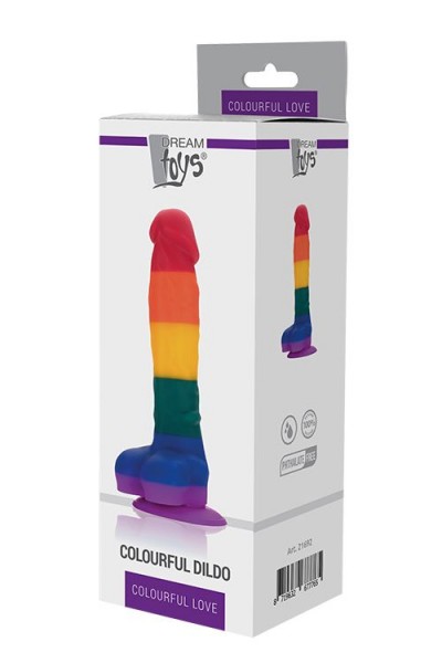 Разноцветный фаллоимитатор-реалистик COLOURFUL DILDO - 17,5 см.