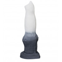 Бело-чёрный фаллоимитатор  Волк  - 25 см.