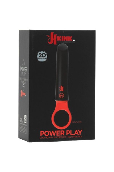 Черно-красный мини-вибратор Power Play with Silicone Grip Ring - 13,3 см.