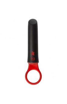 Черно-красный мини-вибратор Power Play with Silicone Grip Ring - 13,3 см.