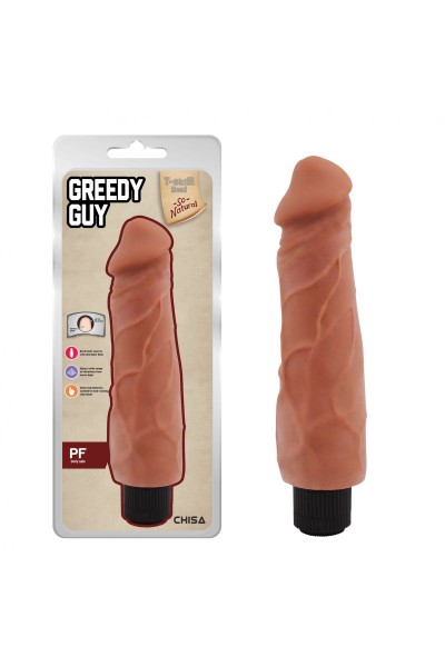 Кофейный вибратор-реалистик Greedy Guy - 24 см.