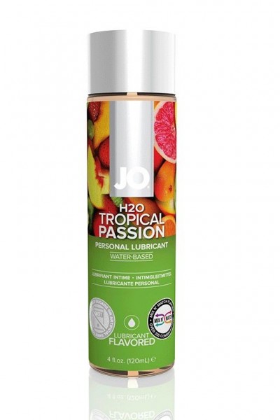 Лубрикант на водной основе с ароматом тропических фруктов JO Flavored Tropical Passion - 120 мл.