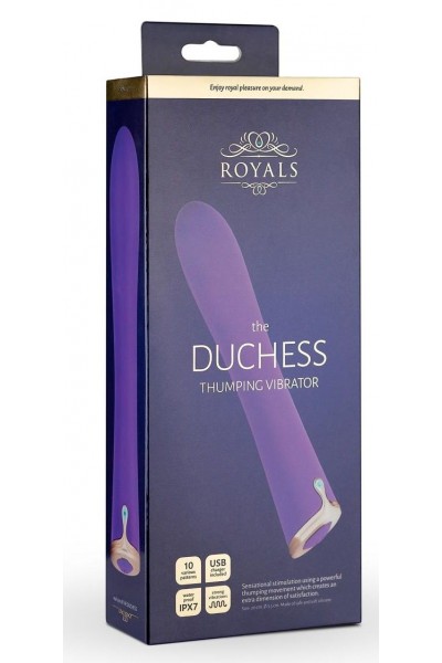 Фиолетовый вибратор The Duchess Thumping Vibrator - 20 см.