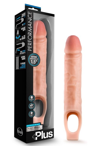 Телесный реалистичный фаллоудлинитель 10 Inch Silicone Cock Sheath Penis Extender - 25,4 см.