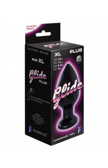 Черный анальный плаг Glide XL - 13 см.