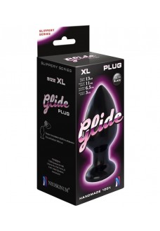 Черный анальный плаг Glide XL - 13 см.