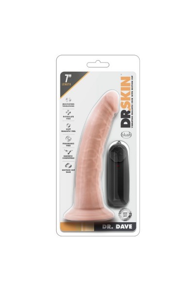 Телесный вибратор-реалистик Dr. Dave 7 Inch Vibrating Cock - 19 см.