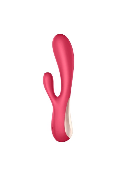 Красный вибратор-кролик Satisfyer Mono Flex с управлением через приложение - 20,4 см.