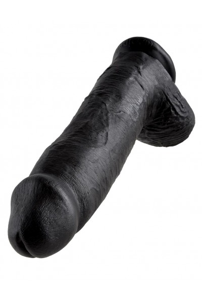 Чёрный фаллоимитатор-гигант 12  Cock with Balls - 30,5 см.