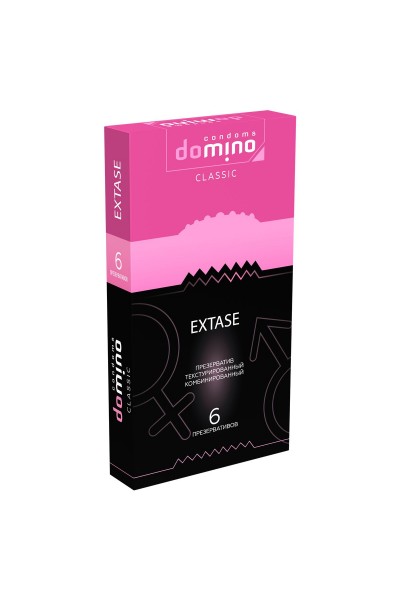 Презервативы с точками и рёбрышками DOMINO Classic Extase - 6 шт.