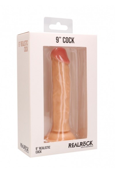 Телесный реалистичный фаллоимитатор Realistic Cock 9  - 23,5 см.