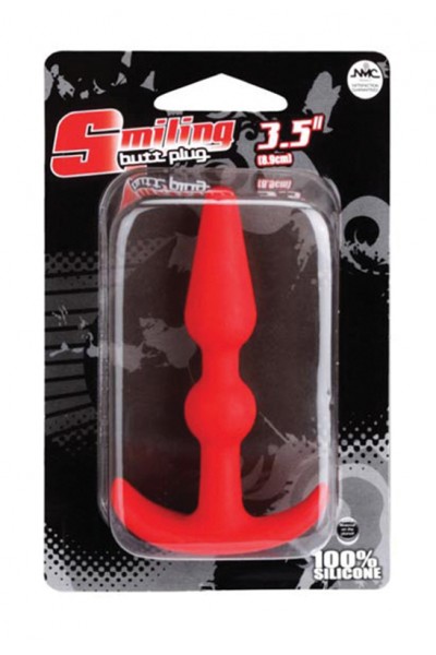 Красная анальная втулка T-SHAPE SILICONE BUTT PLUG RED - 9,9 см.