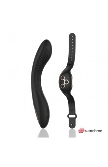 Черно-золотой вибратор с пультом-часами Anne s Desire Curve G-Spot Vibe Wireless Watchme - 20,5 см.