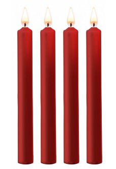 Набор из 4 красных восковых свечей Teasing Wax Candles Large