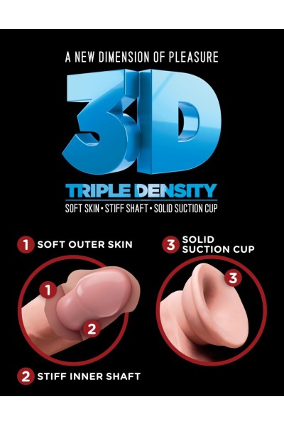 Телесный фаллоимитатор на присоске 5  Triple Density Cock with Balls - 17,78 см.