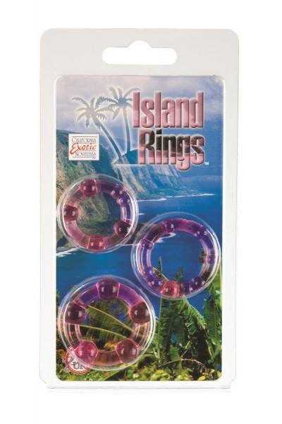 Набор из трех розовых колец разного размера Island Rings