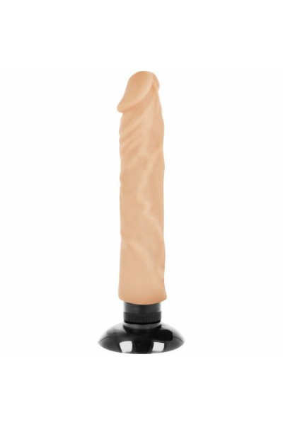 Телесный вибратор на присоске Basecock Realistic Vibrator 2in1 - 20 см.