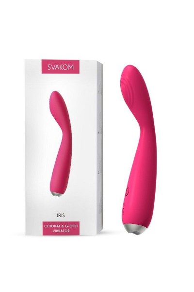 Ярко-розовый G-стимулятор IRIS Clitoral   G-spot Vibrator - 18 см.