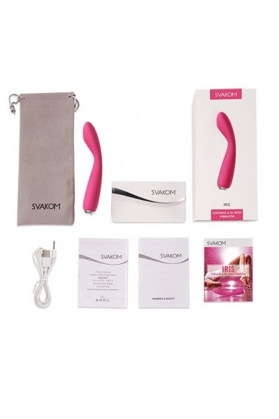 Ярко-розовый G-стимулятор IRIS Clitoral   G-spot Vibrator - 18 см.