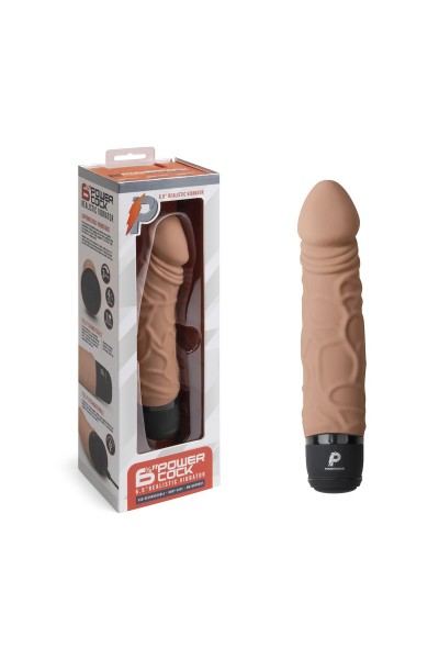 Кофейный вибратор-реалистик 6.5  Girthy Realistic Vibrator - 19 см.