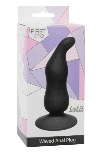 Чёрная анальная пробка Waved Anal Plug Black - 11 см.