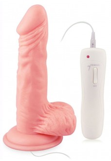 Телесный вибратор 7  Vibrating Dong with Vibrating Balls - 16 см.