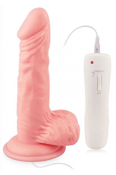 Телесный вибратор 7  Vibrating Dong with Vibrating Balls - 16 см.