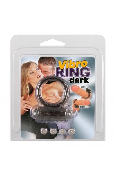 Дымчатое эрекционное виброкольцо Vibro Ring Dark