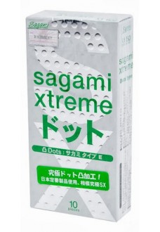 Презервативы Sagami Xtreme Type-E с точками - 10 шт.