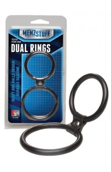 Чёрное двойное эрекционное кольцо Dual Rings Black