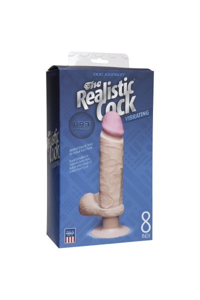 Вибромассажер-реалистик на присоске The Realistic Cock ULTRASKYN Vibrating 8”- 23,5 см.