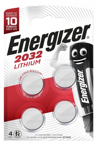 Батарейки Energizer Lithium CR2032 3V - 4 шт.