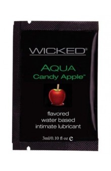 Лубрикант с ароматом сахарного яблока Wicked Aqua Candy Apple - 3 мл.