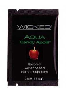 Лубрикант с ароматом сахарного яблока Wicked Aqua Candy Apple - 3 мл.