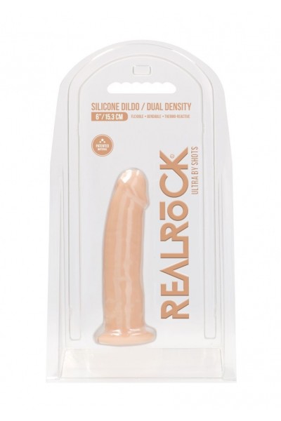 Телесный фаллоимитатор без мошонки Silicone Dildo Without Balls - 15,3 см.