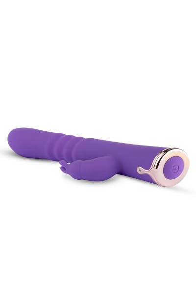 Фиолетовый вибратор-кролик The Queen Thrusting Vibrator - 29 см.