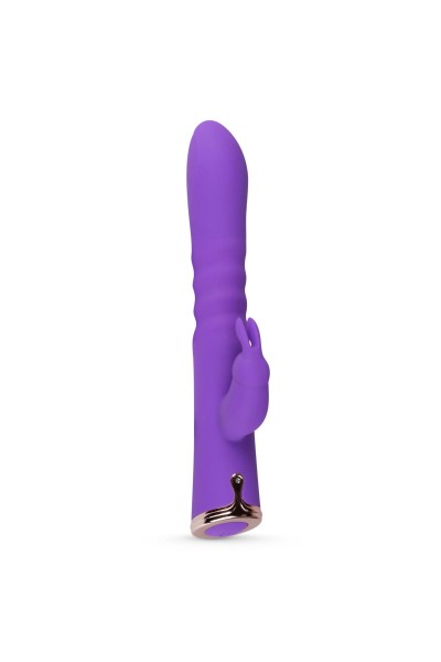 Фиолетовый вибратор-кролик The Queen Thrusting Vibrator - 29 см.