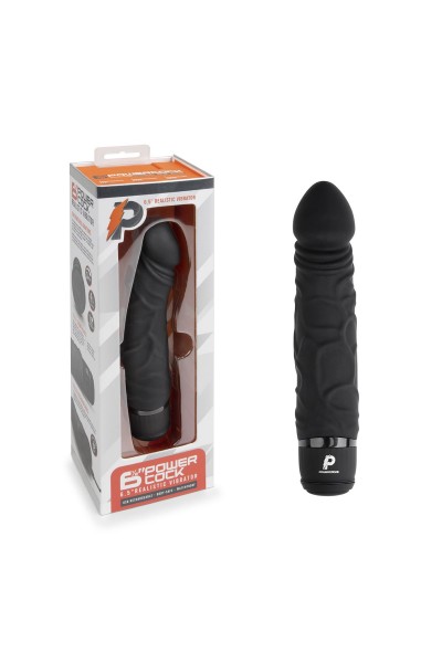 Черный вибратор-реалистик 6.5  Girthy Realistic Vibrator - 19 см.