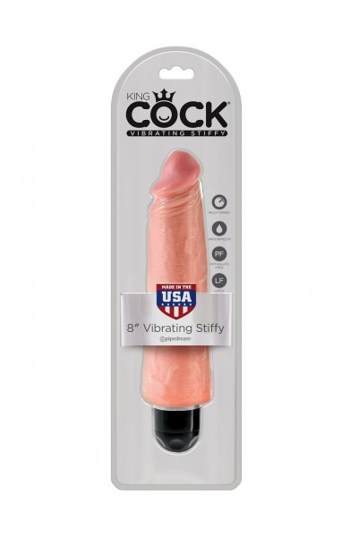 Телесный вибратор-реалистик 8  Vibrating Stiffy - 24,8 см.