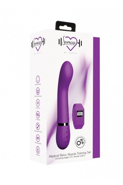 Фиолетовый вибромассажер Kegel G - 20 см.