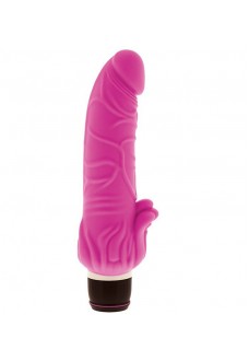 Розовый вибратор с лепестками у основания PURRFECT SILICONE CLASSIC 7INCH PINK - 18 см.