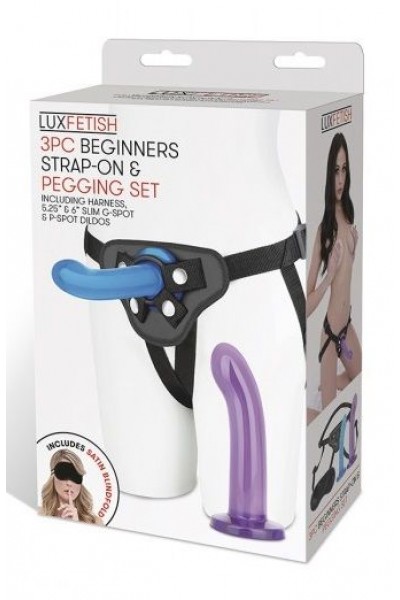 Страпон унисекс Beginners Strap-On с 2 насадками - 15 и 13 см.