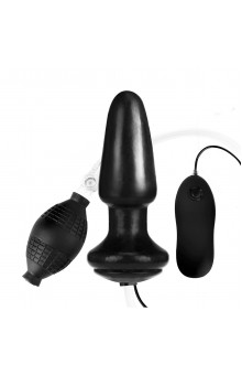 Надувная вибрирующая анальная пробка  Inflatable Vibrating Butt Plug - 10,2 см.