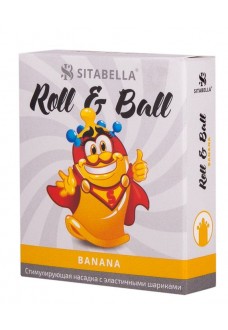 Стимулирующий презерватив-насадка Roll   Ball Banana