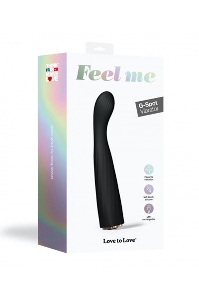 Черный вибратор для G-стимуляции Vibrating Feel Me - 15 см.